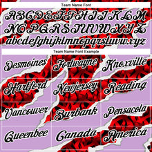 Load image into Gallery viewer, Custom Light Purple Black-Red 3D Bowling Torn Paper Style Performance Polo Shirt