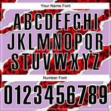 Load image into Gallery viewer, Custom Light Purple Black-Red 3D Bowling Torn Paper Style Performance Polo Shirt