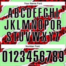 Load image into Gallery viewer, Custom Pea Green Black-Red 3D Bowling Torn Paper Style Performance Polo Shirt