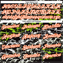 Load image into Gallery viewer, Custom Black Neon Green-Orange 3D Bowling Abstract Grunge Art Performance Polo Shirt