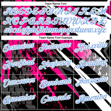 Load image into Gallery viewer, Custom Black Light Blue-Pink 3D Bowling Splash Ink Performance Polo Shirt