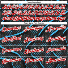 Load image into Gallery viewer, Custom Black Red-Sky Blue 3D Bowling Dot Performance Polo Shirt