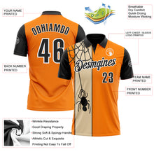Load image into Gallery viewer, Custom Bay Orange Black-City Cream 3D Bowling Spider Performance Polo Shirt