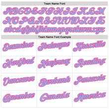 Load image into Gallery viewer, Custom White Light Blue-Pink 3D Bowling Performance Polo Shirt