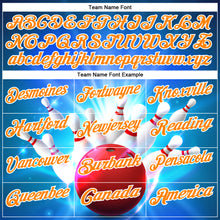 Load image into Gallery viewer, Custom Navy Bay Orange-White 3D Bowling Performance Polo Shirt