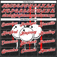 Load image into Gallery viewer, Custom Black Red-White 3D Bowling Performance Polo Shirt