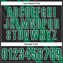 Load image into Gallery viewer, Custom Black Kelly Green-White 3D Bowling Line Shape Performance Polo Shirt