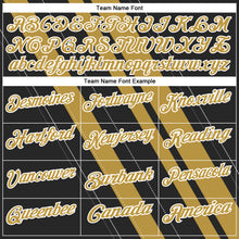 Load image into Gallery viewer, Custom Black Old Gold-White 3D Bowling Line Shape Performance Polo Shirt