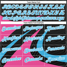 Load image into Gallery viewer, Custom Black Sky Blue-Pink 3D Bowling Geometric Shape Performance Polo Shirt