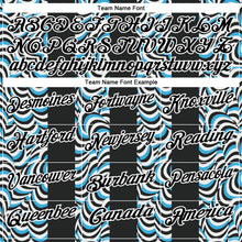 Load image into Gallery viewer, Custom Black Sky Blue-White 3D Bowling Geometric Shape Performance Polo Shirt