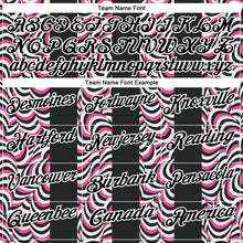 Load image into Gallery viewer, Custom Black Pink-White 3D Bowling Geometric Shape Performance Polo Shirt