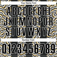 Load image into Gallery viewer, Custom Black Old Gold-White 3D Bowling Geometric Shape Performance Polo Shirt