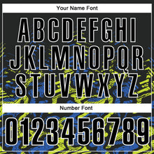 Load image into Gallery viewer, Custom Black Royal-Neon Yellow 3D Bowling Abstract Grunge Art Performance Polo Shirt