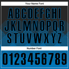 Load image into Gallery viewer, Custom Black Blue 3D Pattern Design Gradient Square Shape Performance Polo Shirt