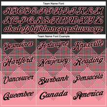 Load image into Gallery viewer, Custom Black Medium Pink 3D Pattern Design Gradient Square Shape Performance Polo Shirt