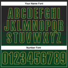 Load image into Gallery viewer, Custom Black Green-Old Gold 3D Pattern Design Gradient Square Shape Performance Polo Shirt