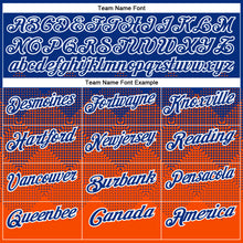 Load image into Gallery viewer, Custom Royal Orange-White 3D Pattern Design Gradient Square Shape Performance Polo Shirt