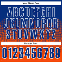 Load image into Gallery viewer, Custom Royal Orange-White 3D Pattern Design Gradient Square Shape Performance Polo Shirt