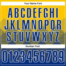 Load image into Gallery viewer, Custom Yellow Royal-White 3D Pattern Design Gradient Square Shape Performance Polo Shirt