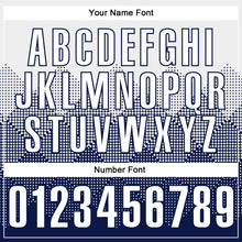 Load image into Gallery viewer, Custom White Navy 3D Pattern Design Gradient Square Shape Performance Polo Shirt