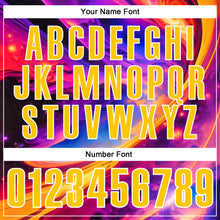 Load image into Gallery viewer, Custom Purple Yellow-White 3D Bowling Colorful Space Performance Polo Shirt