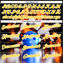 Load image into Gallery viewer, Custom Black Yellow-White 3D Bowling Burning Flame Performance Polo Shirt