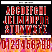 Load image into Gallery viewer, Custom Black Red-White 3D Bowling Burning Flame Performance Polo Shirt