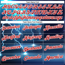 Load image into Gallery viewer, Custom Navy Red-White 3D Bowling Lightning Performance Polo Shirt