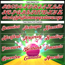 Load image into Gallery viewer, Custom Green Red-White 3D Bowling Bright Star Performance Polo Shirt