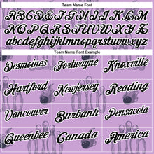 Load image into Gallery viewer, Custom Light Purple Black-White 3D Bowling Flaming Ball Performance Polo Shirt