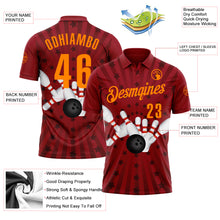 Load image into Gallery viewer, Custom Crimson Bay Orange 3D Bowling Star Performance Polo Shirt