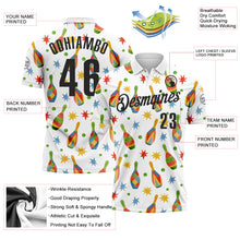 Load image into Gallery viewer, Custom White Black 3D Bowling Watercolor Performance Polo Shirt