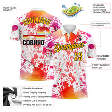 Load image into Gallery viewer, Custom White Gold-Black 3D Cornhole Splash Performance Polo Shirt