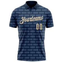 Load image into Gallery viewer, Custom Navy Cream 3D Cornhole Performance Polo Shirt