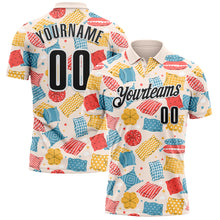 Load image into Gallery viewer, Custom Cream Black-White 3D Cornhole Performance Polo Shirt