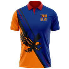 Load image into Gallery viewer, Custom Royal Bay Orange Red-Black 3D Pattern Design Animal Eagle Performance Polo Shirt