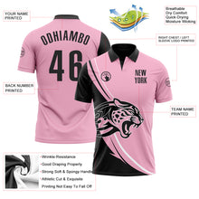 Load image into Gallery viewer, Custom Light Pink Black-White 3D Pattern Design Animal Leopard Performance Polo Shirt