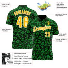 Load image into Gallery viewer, Custom Green Gold-White 3D St. Patrick's Day Shamrock Performance Polo Shirt