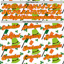 Load image into Gallery viewer, Custom White Gold-Red 3D St. Patrick's Day Shamrock Performance Polo Shirt