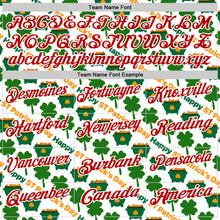 Load image into Gallery viewer, Custom White Red-Green 3D St. Patrick's Day Shamrock Performance Polo Shirt