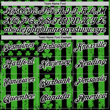 Load image into Gallery viewer, Custom Black Green-White 3D St. Patrick's Day Shamrock Performance Polo Shirt