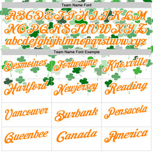 Load image into Gallery viewer, Custom White Bay Orange-Yellow 3D St. Patrick's Day Shamrock Performance Polo Shirt