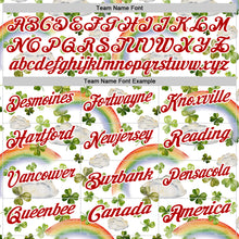 Load image into Gallery viewer, Custom White Red 3D St. Patrick's Day Shamrock Performance Polo Shirt