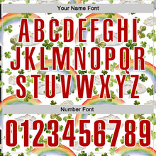 Load image into Gallery viewer, Custom White Red 3D St. Patrick's Day Shamrock Performance Polo Shirt