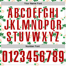 Load image into Gallery viewer, Custom White Red 3D St. Patrick's Day Shamrock Performance Polo Shirt