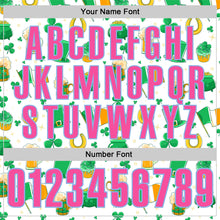 Load image into Gallery viewer, Custom White Pink-Light Blue 3D St. Patrick's Day Shamrock Beer Performance Polo Shirt