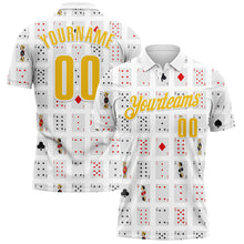 Load image into Gallery viewer, Custom White Yellow 3D Gambling Poker Performance Polo Shirt