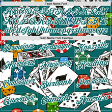Load image into Gallery viewer, Custom Teal White 3D Gambling Poker Performance Polo Shirt