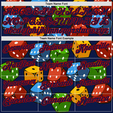 Load image into Gallery viewer, Custom Navy Red 3D Gambling Dice Performance Polo Shirt