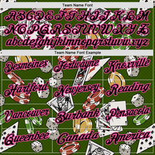 Load image into Gallery viewer, Custom Green Black-Pink 3D Gambling Poker And Dice Performance Polo Shirt